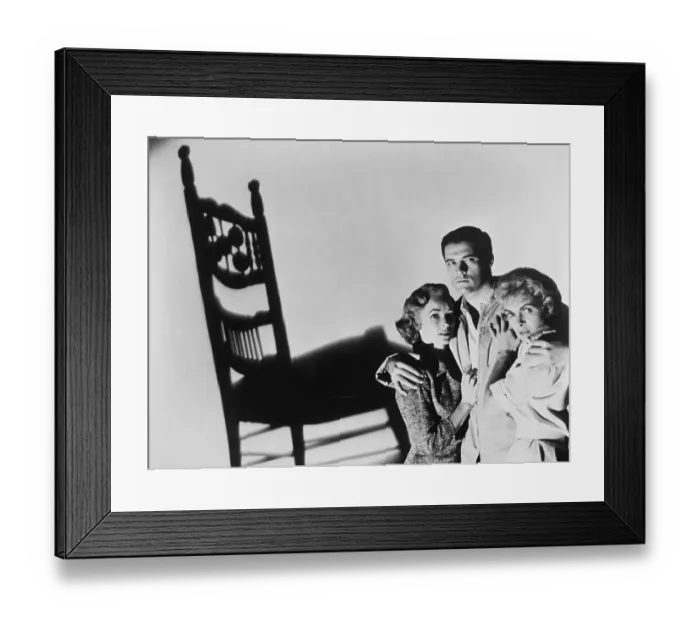 Framed Print : Psycho. Vera Miles (left), John Gavin and Janet Leigh Framed Print : Psycho. Vera Miles (left), John Gavin and Janet Leigh