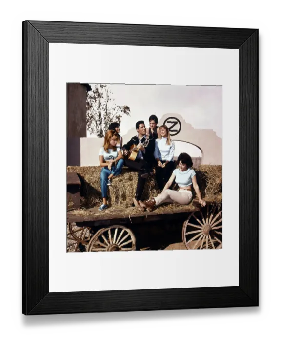 Framed Print : Tickle Me. Elvis Presley sings with the cast in a scene Framed Print : Tickle Me. Elvis Presley sings with the cast in a scene