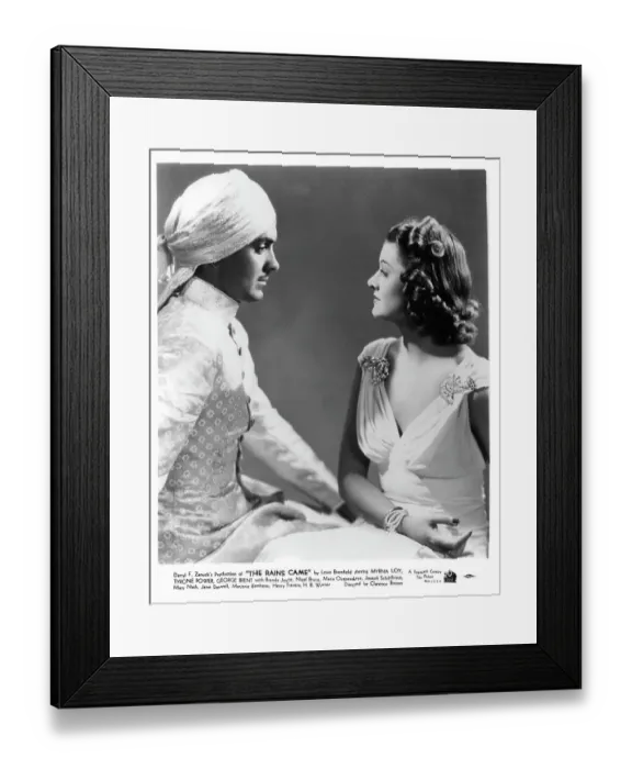 Framed Print : Tyrone Power And Myrna Loy In The Rains Came Framed Print : Tyrone Power And Myrna Loy In The Rains Came