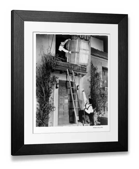 Framed Print : Stan Laurel And Oliver Hardy In The Music Box