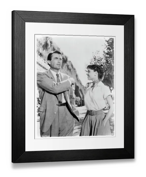Framed Print : Gregory Peck And Audrey Hepburn In Roman Holiday Framed Print : Gregory Peck And Audrey Hepburn In Roman Holiday