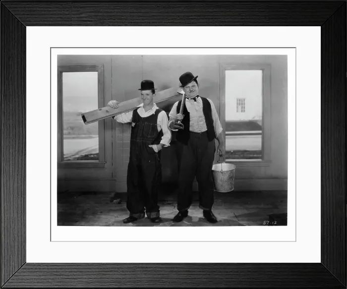 Framed Print : Stan Laurel And Oliver Hardy In The Finishing Touch Framed Print : Stan Laurel And Oliver Hardy In The Finishing Touch