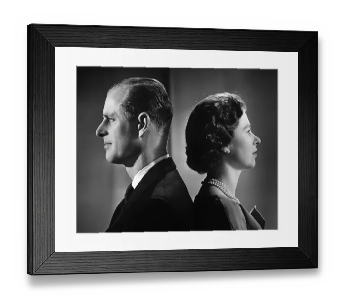 Framed Print : Queen Elizabeth II And Prince Philip Portrait Framed Print : Queen Elizabeth II And Prince Philip Portrait
