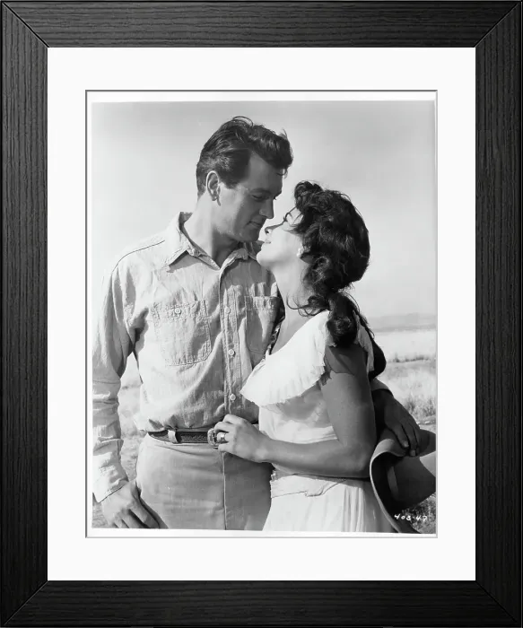 Framed Print : Rock Hudson And Elizabeth Taylor In Giant Framed Print : Rock Hudson And Elizabeth Taylor In Giant
