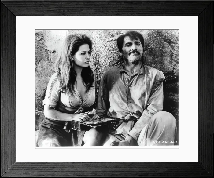 Framed Print : Claudia Cardinale And Jack Palance In The Professionals Framed Print : Claudia Cardinale And Jack Palance In The Professionals