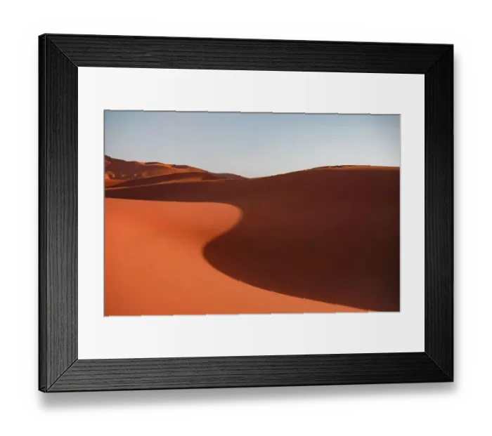 Framed Print : Sand Dune with graceful shadow