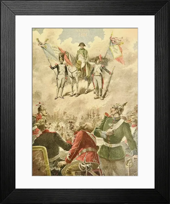 Framed Print : French soldiers reminding Napoleon Bonaparte 1806, we had your River Rhine Framed Print : French soldiers reminding Napoleon Bonaparte 1806, we had your River Rhine