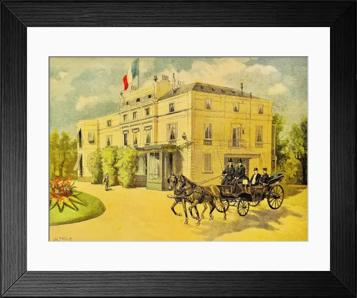 Framed Print : Holidays on the Elysee, Paris, President and family leaving the house Framed Print : Holidays on the Elysee, Paris, President and family leaving the house