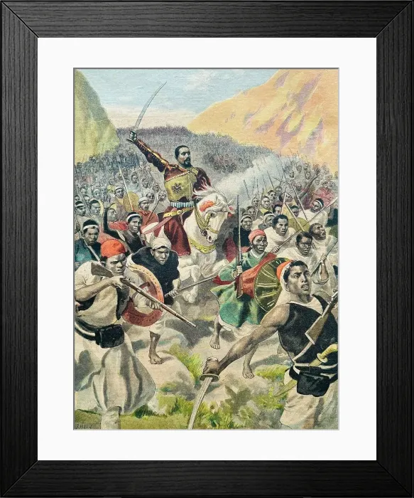 Framed Print : Abyssinian ras makonnen defeat Italians in Amba-Alaghi