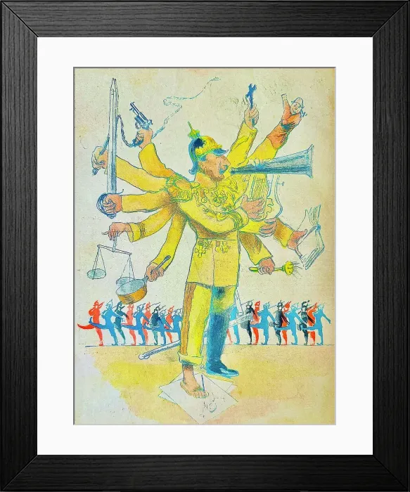 Framed Print : Satire, All of Europe is dancing to its tune: Kaiser Wilhelm as All Maker and All Determiner Framed Print : Satire, All of Europe is dancing to its tune: Kaiser Wilhelm as All Maker and All Determiner