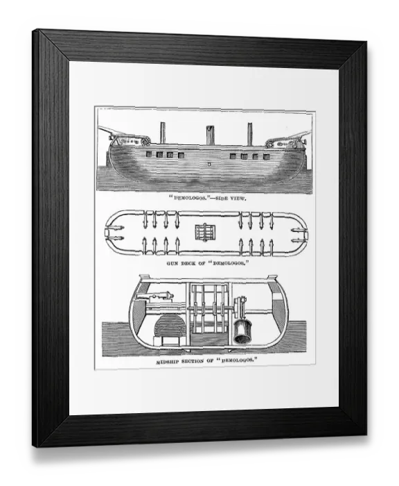 Framed Print : Midship Section of Demologos Framed Print : Midship Section of Demologos
