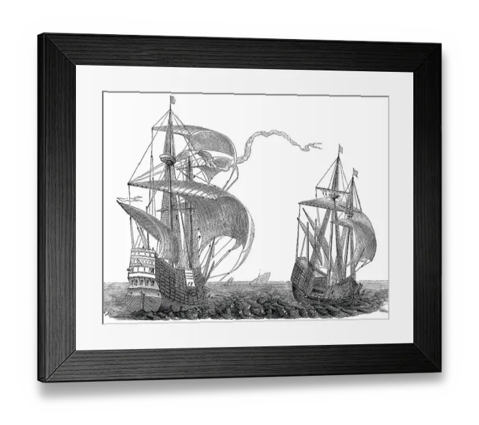 Framed Print : Galleons of the 17th century Framed Print : Galleons of the 17th century