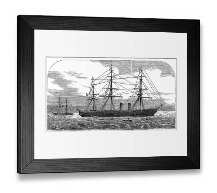 Framed Print : Sailing ship The Warrior, iron-clad Framed Print : Sailing ship The Warrior, iron-clad
