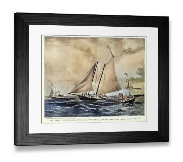 Framed Print : America was a 19th-century racing yacht and first winner of the America's Cup international sailing trophy Framed Print : America was a 19th-century racing yacht and first winner of the America's Cup international sailing trophy