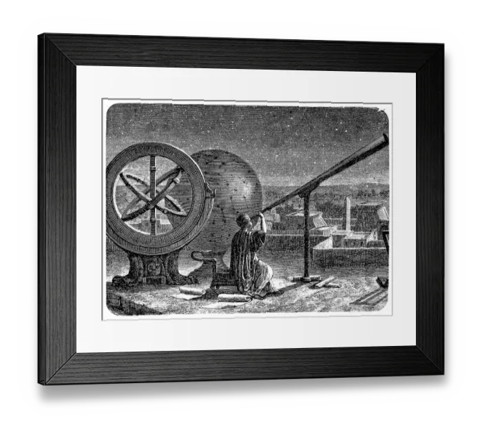 Framed Print : Hipparchus in his observatory in Alexandria Framed Print : Hipparchus in his observatory in Alexandria