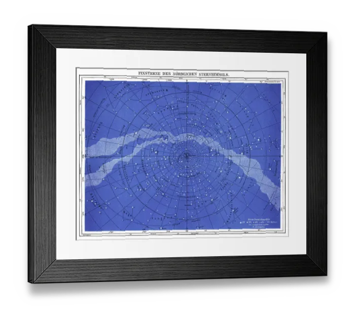 Framed Print : Old engraved illustration of Astronomy - Fixed Stars of Northern Sky, Stars Night Sky Framed Print : Old engraved illustration of Astronomy - Fixed Stars of Northern Sky, Stars Night Sky