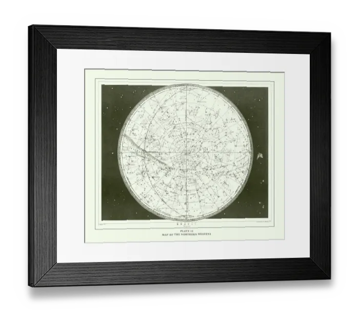 Framed Print : Engraved Antique, Map of the Northern Heavens Engraving Antique Illustration, Published 1851 Framed Print : Engraved Antique, Map of the Northern Heavens Engraving Antique Illustration, Published 1851