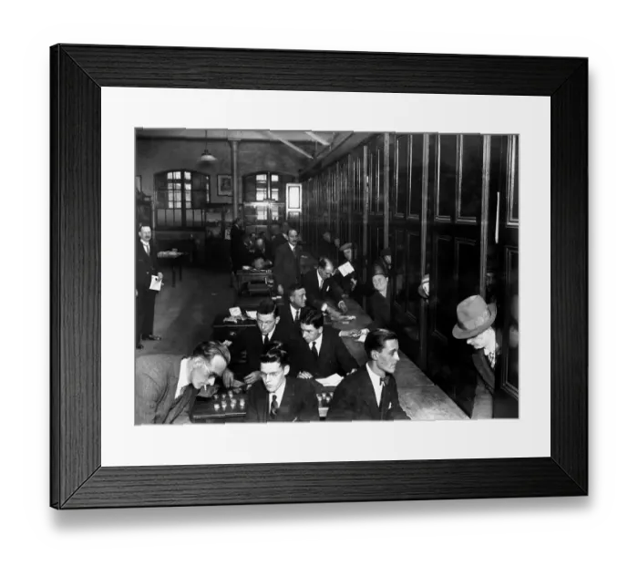 Framed Print : Share Out. December 1926: Investors line up for their return Framed Print : Share Out. December 1926: Investors line up for their return
