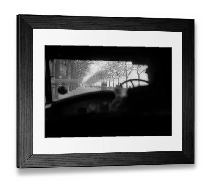 Framed Print : Car View. March 1929: A view through the windscreen of a car Framed Print : Car View. March 1929: A view through the windscreen of a car