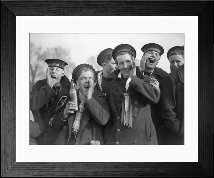Framed Print : Cheering Sailors Framed Print : Cheering Sailors