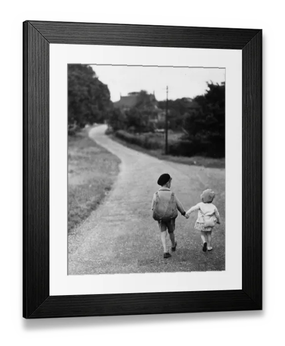 Framed Print : Young Hikers