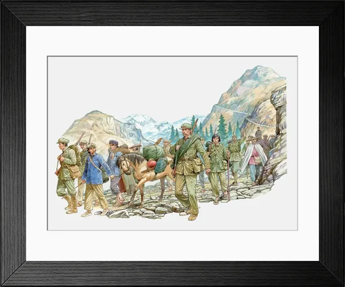 Framed Print : A scene from the Long March, China, 1934 Framed Print : A scene from the Long March, China, 1934