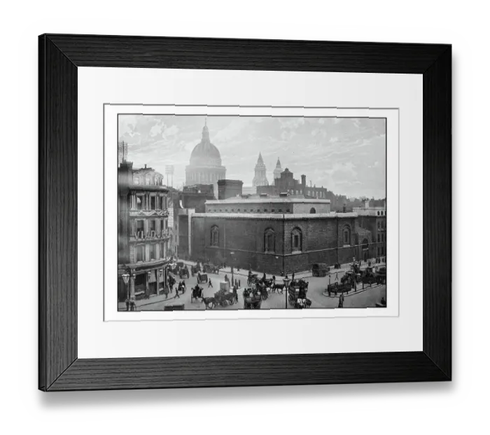 Framed Print : Antique London's photographs: Newgate Prison