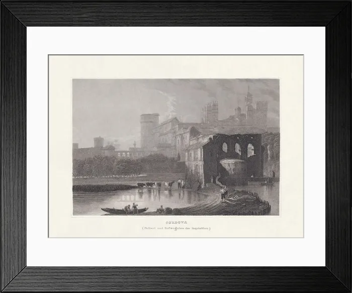 Framed Print : Alcazar of Cordobas in Andalusia, Spain, steel engraving, published 1836 Framed Print : Alcazar of Cordobas in Andalusia, Spain, steel engraving, published 1836