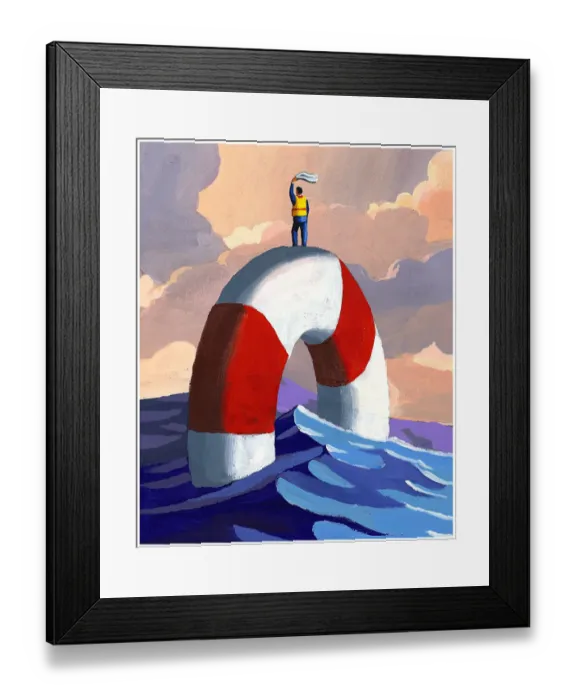 Framed Print : Man on Lifesaver Framed Print : Man on Lifesaver
