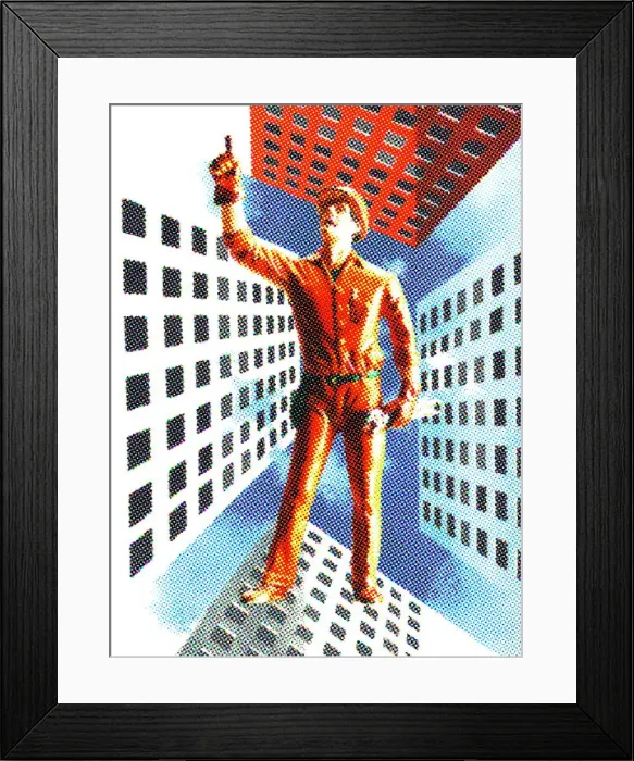 Framed Print : Construction Man Gesturing Framed Print : Construction Man Gesturing