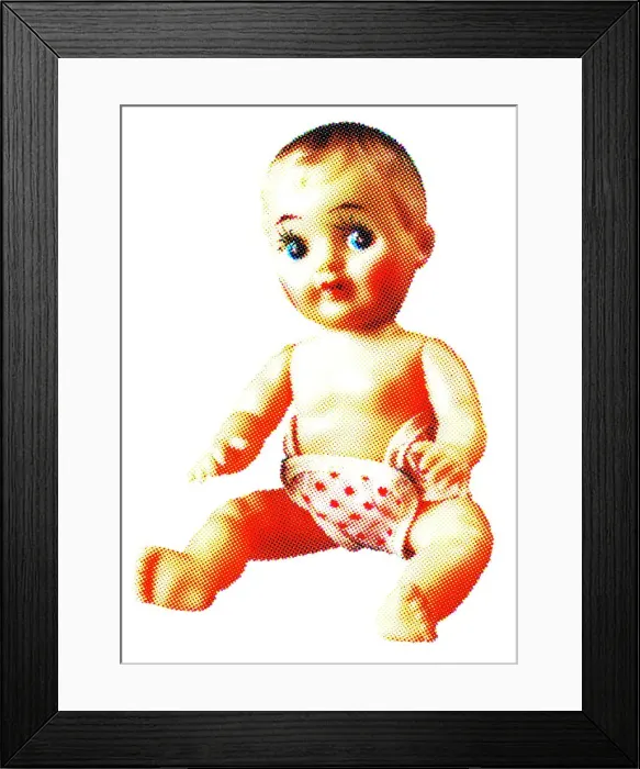 Framed Print : Baby in Polka Dot Diaper Framed Print : Baby in Polka Dot Diaper