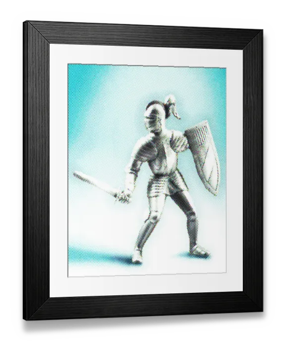 Framed Print : Knight With Sword and Shield