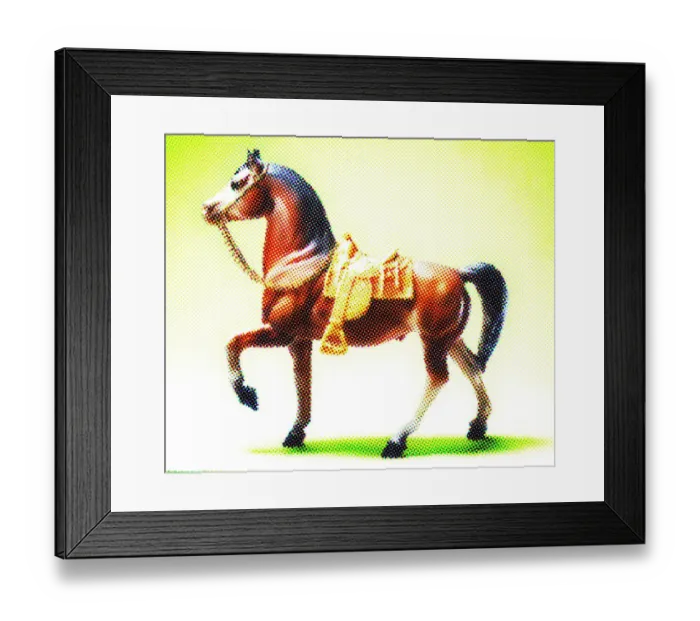 Framed Print : Horse on Green Background Framed Print : Horse on Green Background