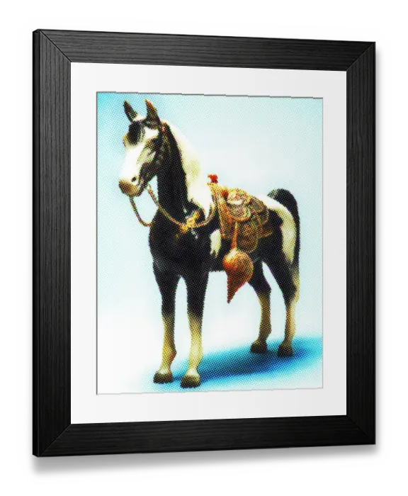Framed Print : Horse on Blue Background Framed Print : Horse on Blue Background