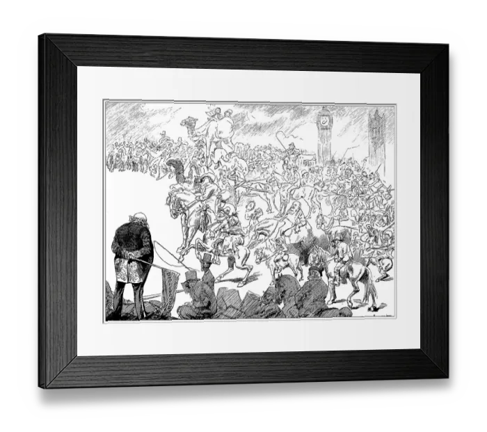 Framed Print : British satire caricature comic cartoon illustration Framed Print : British satire caricature comic cartoon illustration