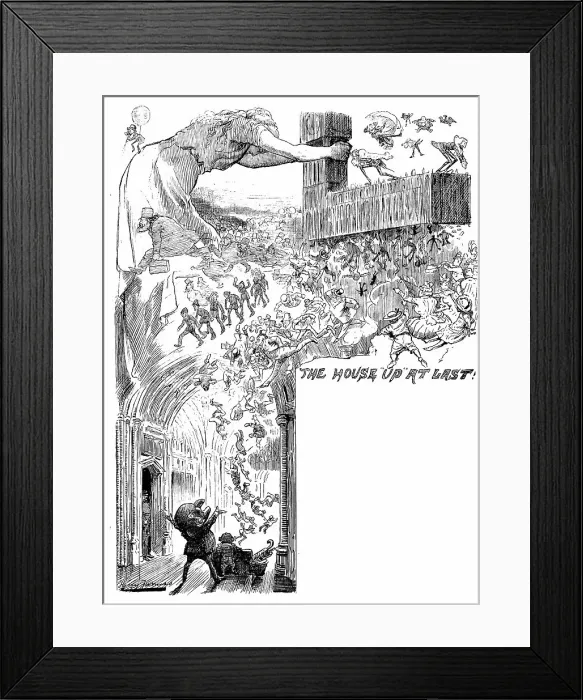 Framed Print : British satire caricature comic cartoon illustration Framed Print : British satire caricature comic cartoon illustration