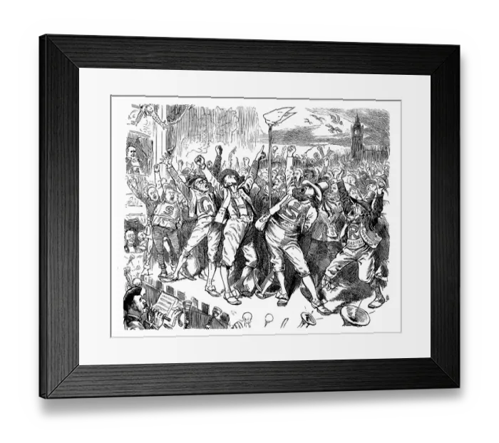 Framed Print : British satire caricature comic cartoon illustration Framed Print : British satire caricature comic cartoon illustration