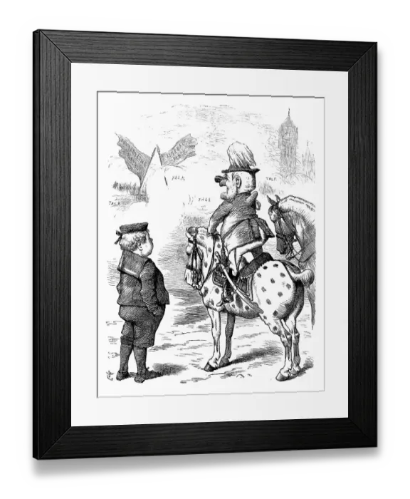 Framed Print : British satire caricature comic cartoon illustration Framed Print : British satire caricature comic cartoon illustration