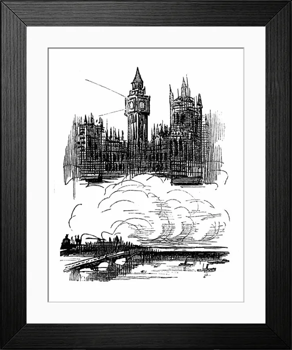 Framed Print : British satire caricature comic cartoon illustration Framed Print : British satire caricature comic cartoon illustration