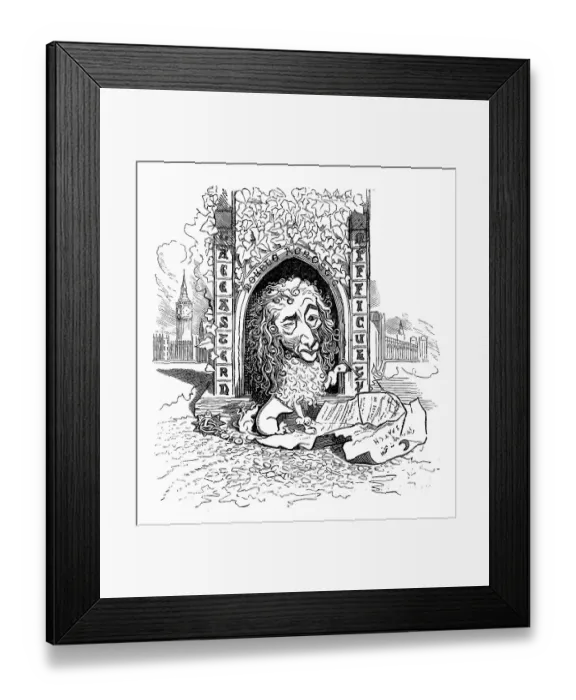 Framed Print : British satire caricature comic cartoon illustration Framed Print : British satire caricature comic cartoon illustration