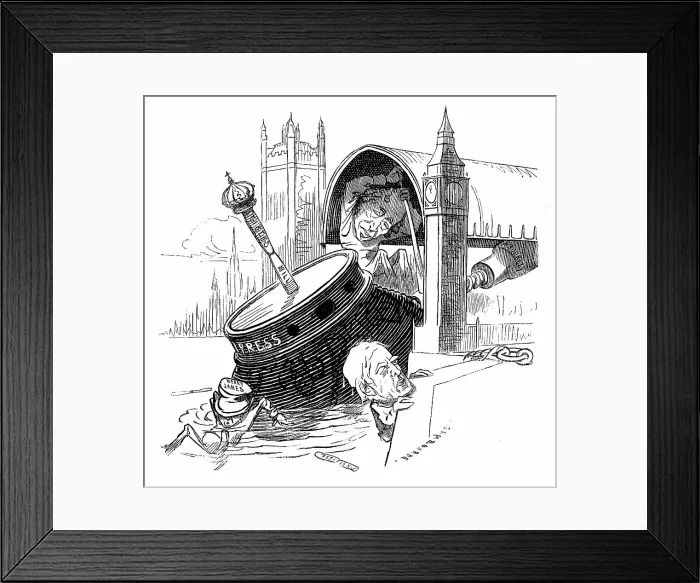 Framed Print : British satire caricature comic cartoon illustration Framed Print : British satire caricature comic cartoon illustration