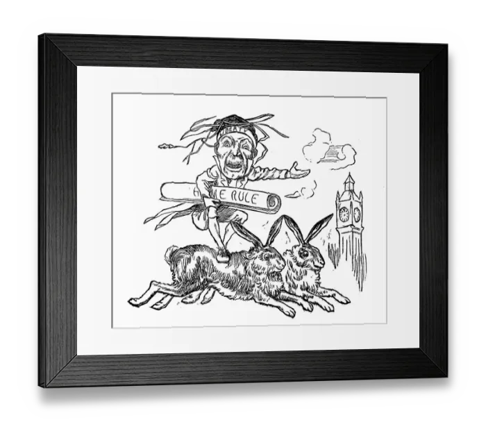 Framed Print : British satire caricature comic cartoon illustration Framed Print : British satire caricature comic cartoon illustration