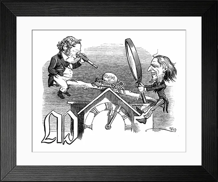 Framed Print : British satire caricature comic cartoon illustration Framed Print : British satire caricature comic cartoon illustration