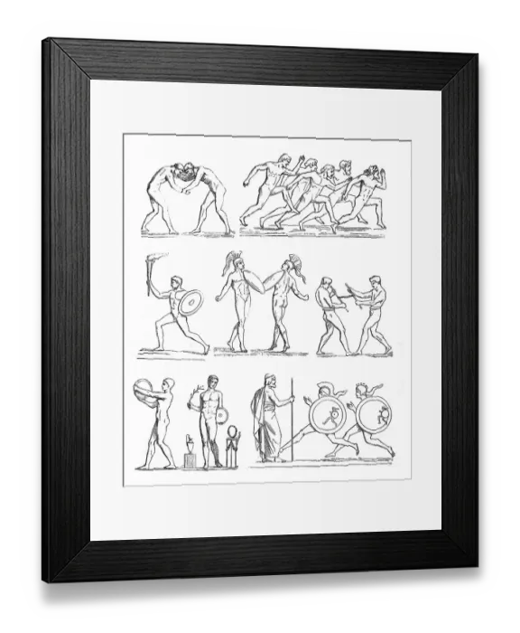Framed Print : Greek athletes - Olympic games - antiquity Framed Print : Greek athletes - Olympic games - antiquity