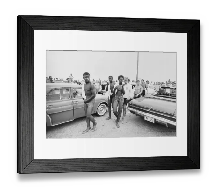 Framed Print : Black Youths Followed Off Beach Framed Print : Black Youths Followed Off Beach
