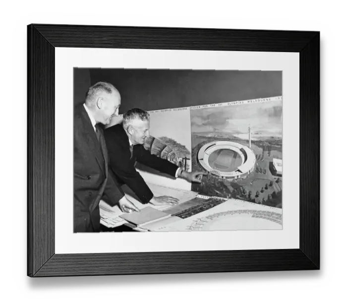 Framed Print : Stadium Design For Melbourne Olympics Framed Print : Stadium Design For Melbourne Olympics