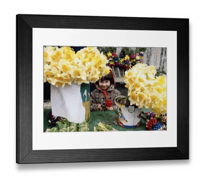 Framed Print : Child At Flower Stall Framed Print : Child At Flower Stall