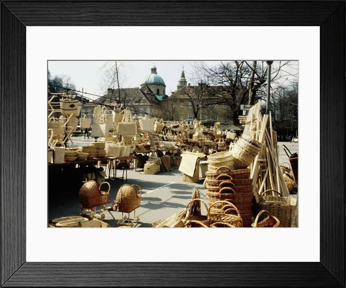 Framed Print : Basket Stall, Ljubljana Framed Print : Basket Stall, Ljubljana