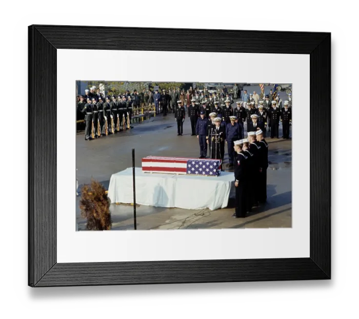Framed Print : Casket Of US Navy Crewman Framed Print : Casket Of US Navy Crewman