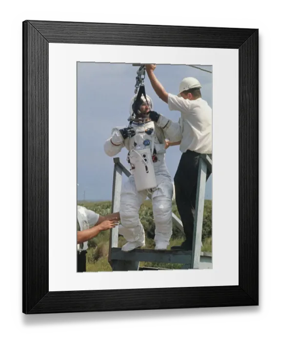 Framed Print : Walter Cunningham Testing Slide-Wire Escape Framed Print : Walter Cunningham Testing Slide-Wire Escape